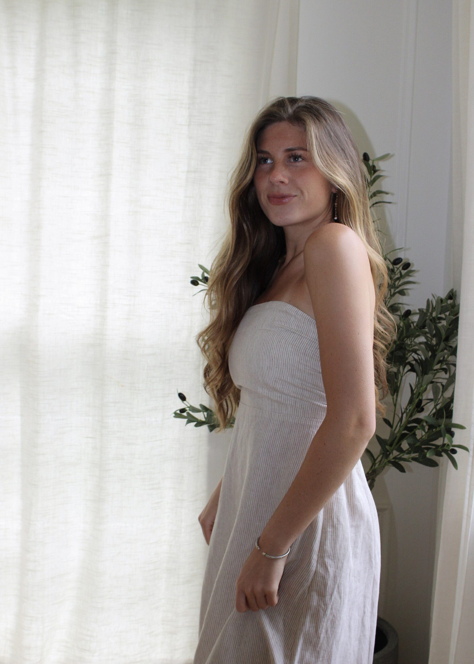 Honey Strapless Linen Dress