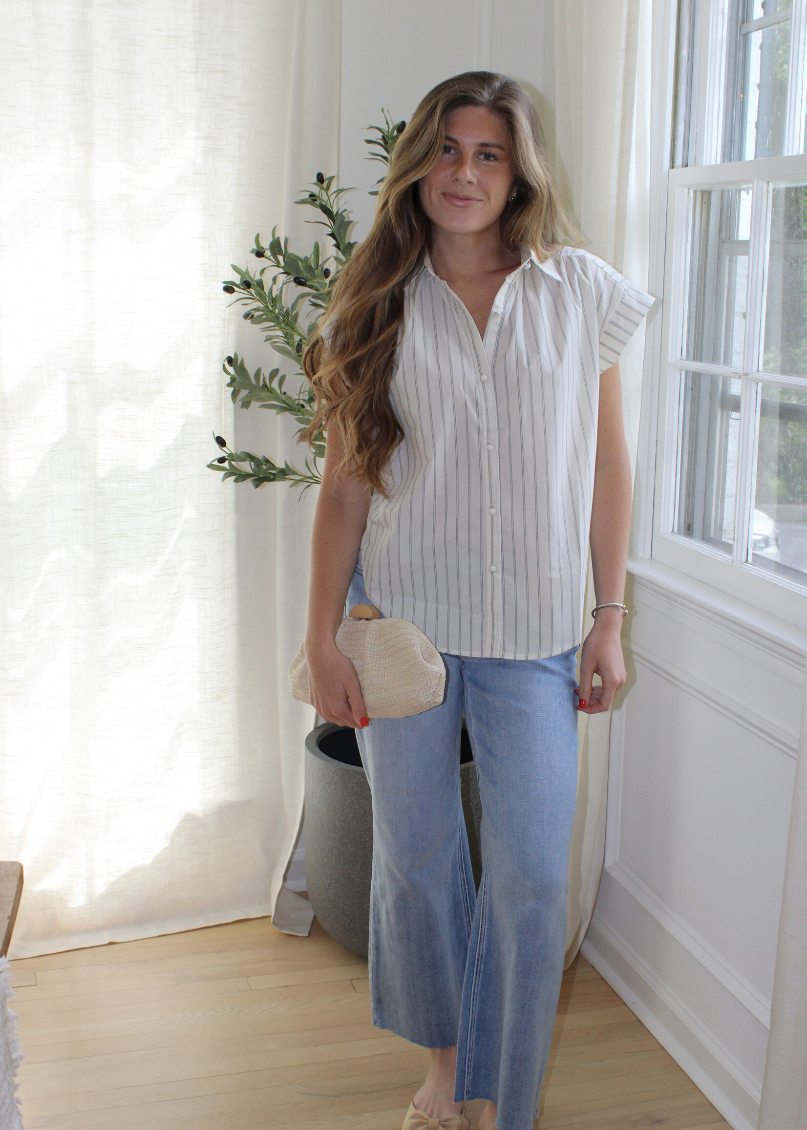 Lydia Striped Button Up Shirt