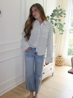 Free People Striped Linen Laurel Top