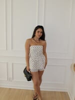 Piero Strapless Polka Dot Peplum Top