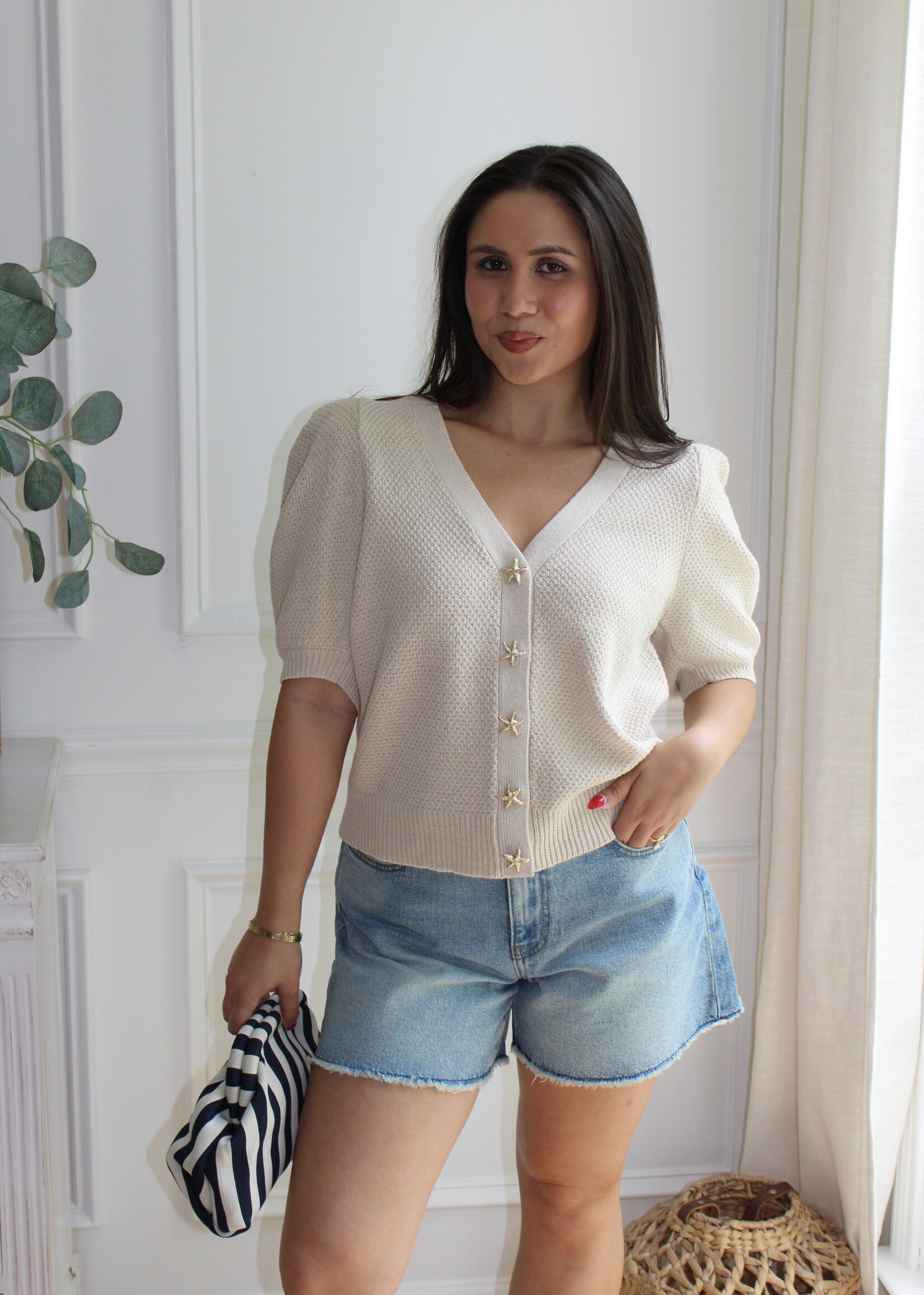 Hallie Starfish Button Down Cardigan