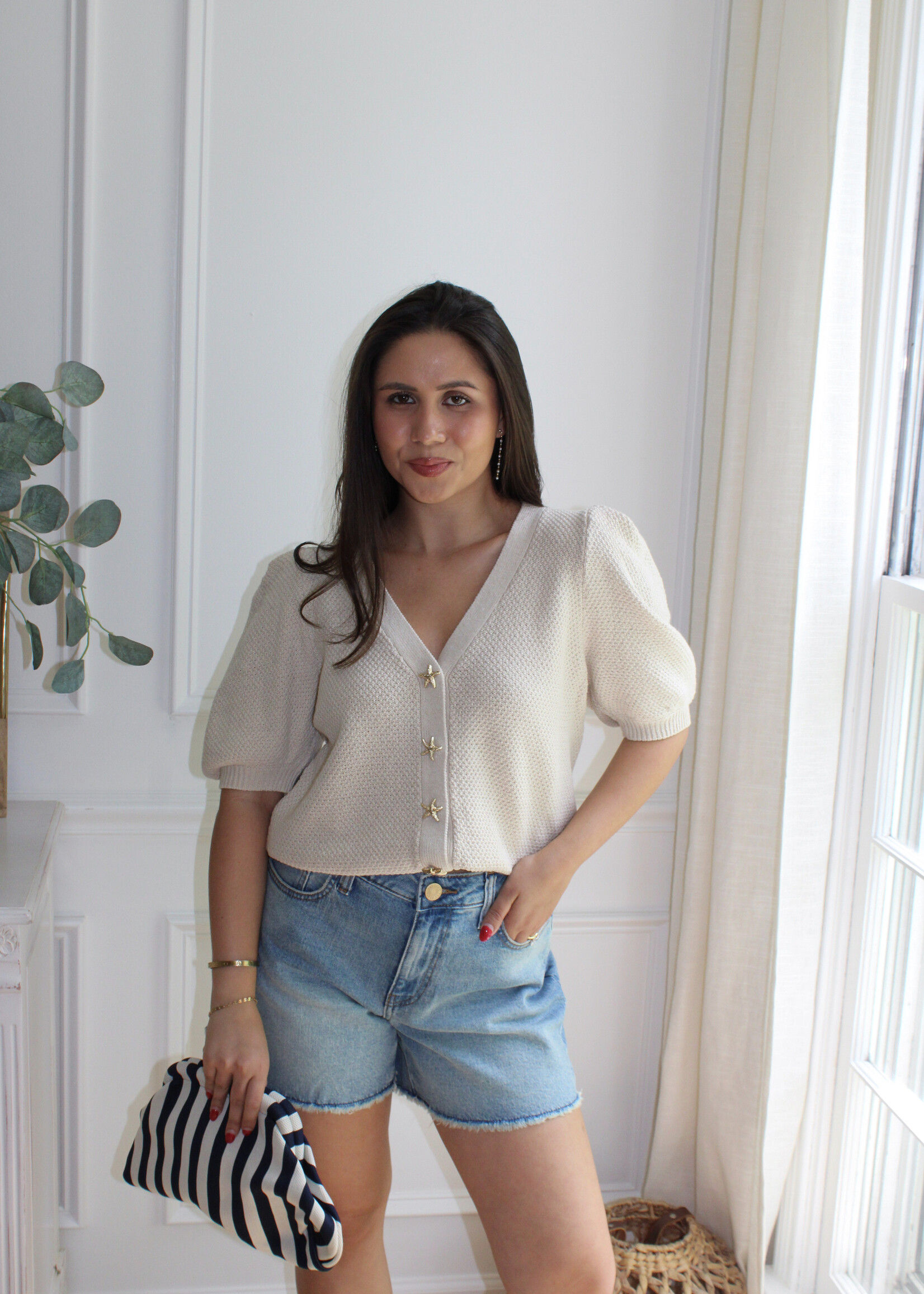 Hallie Starfish Button Down Cardigan