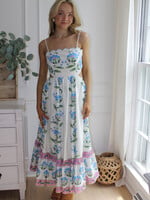 Nikala Printed Scallop Midi Dress