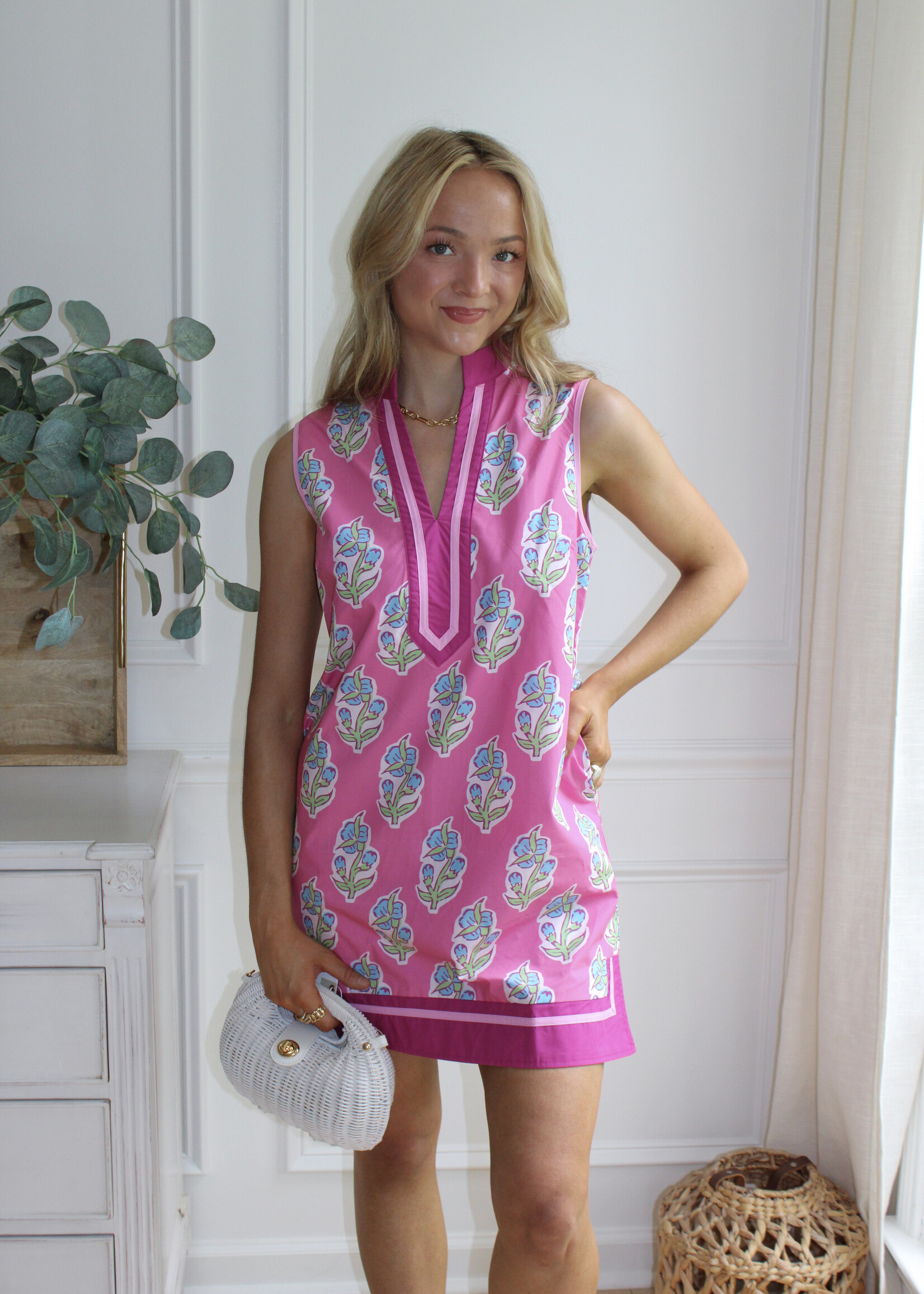 Lotus Floral Sleeveless Mini Dress