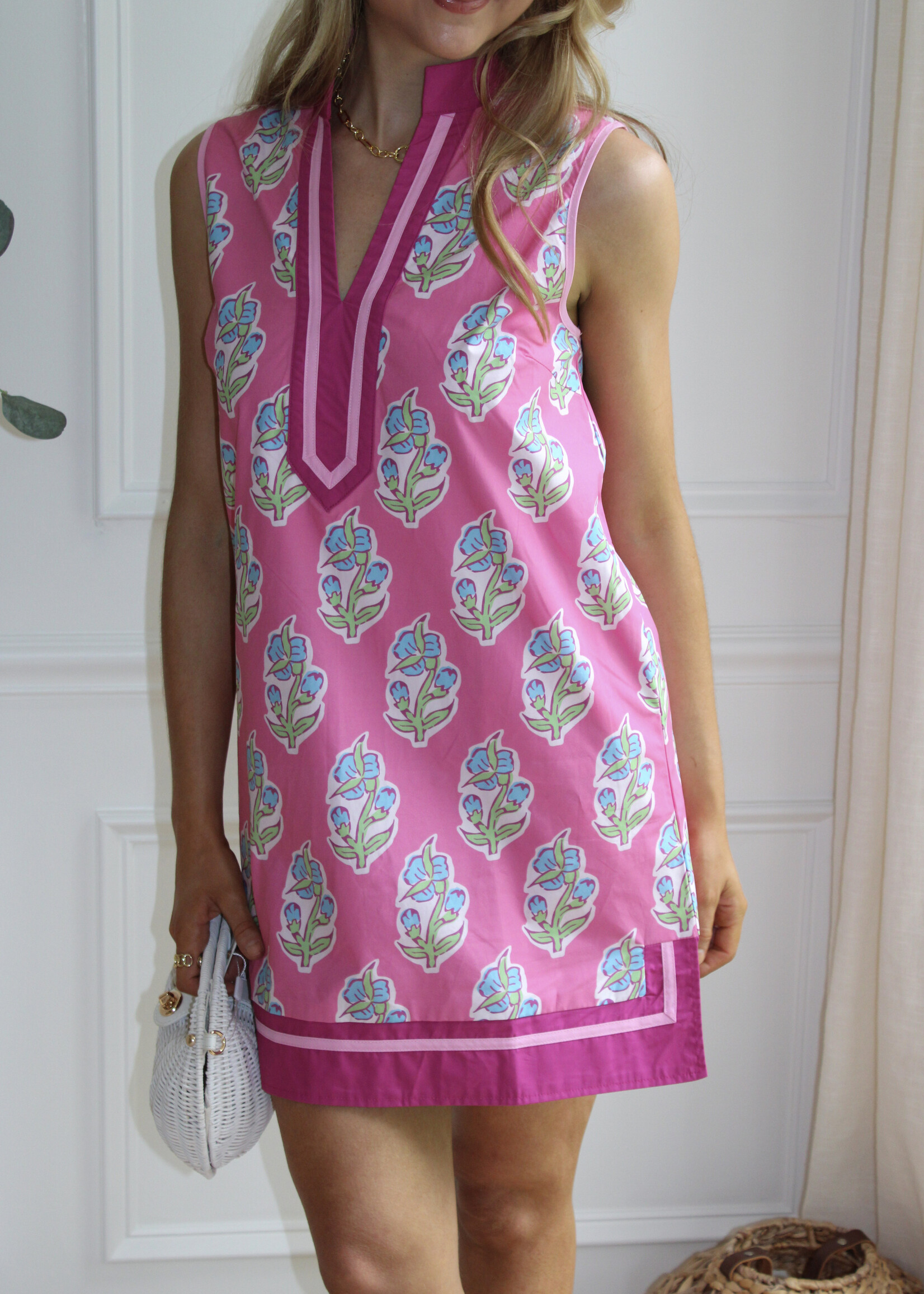 Lotus Floral Sleeveless Mini Dress