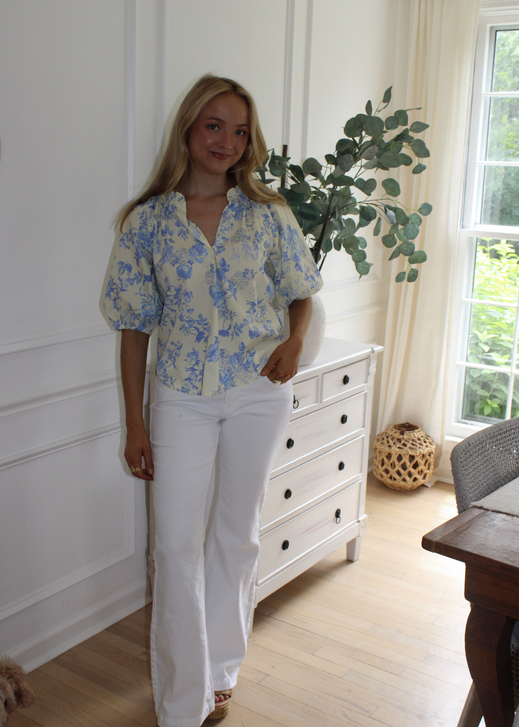 Alma Floral Puff Sleeve Blouse