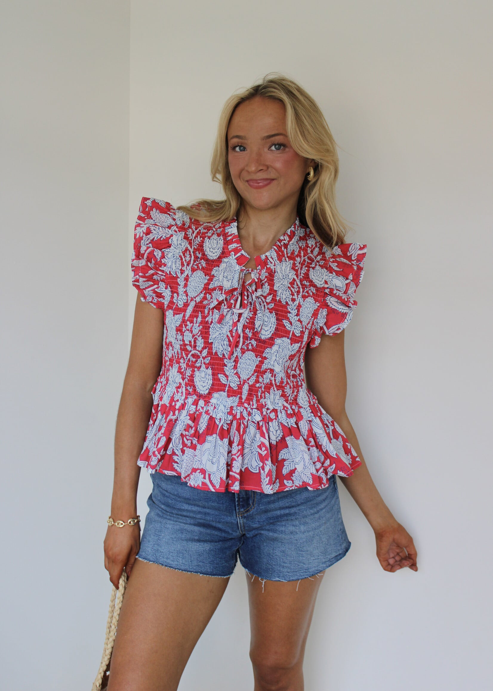 Jessica Ruffled Floral Top
