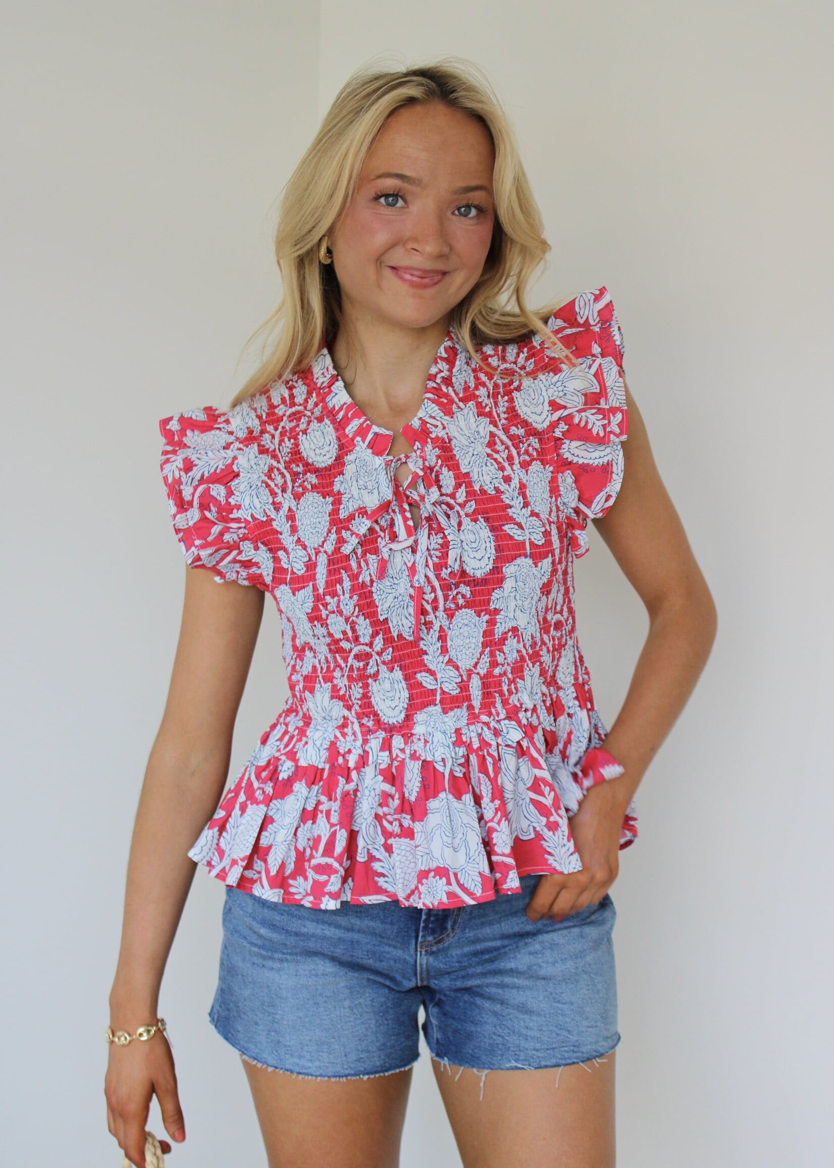 Jessica Ruffled Floral Top