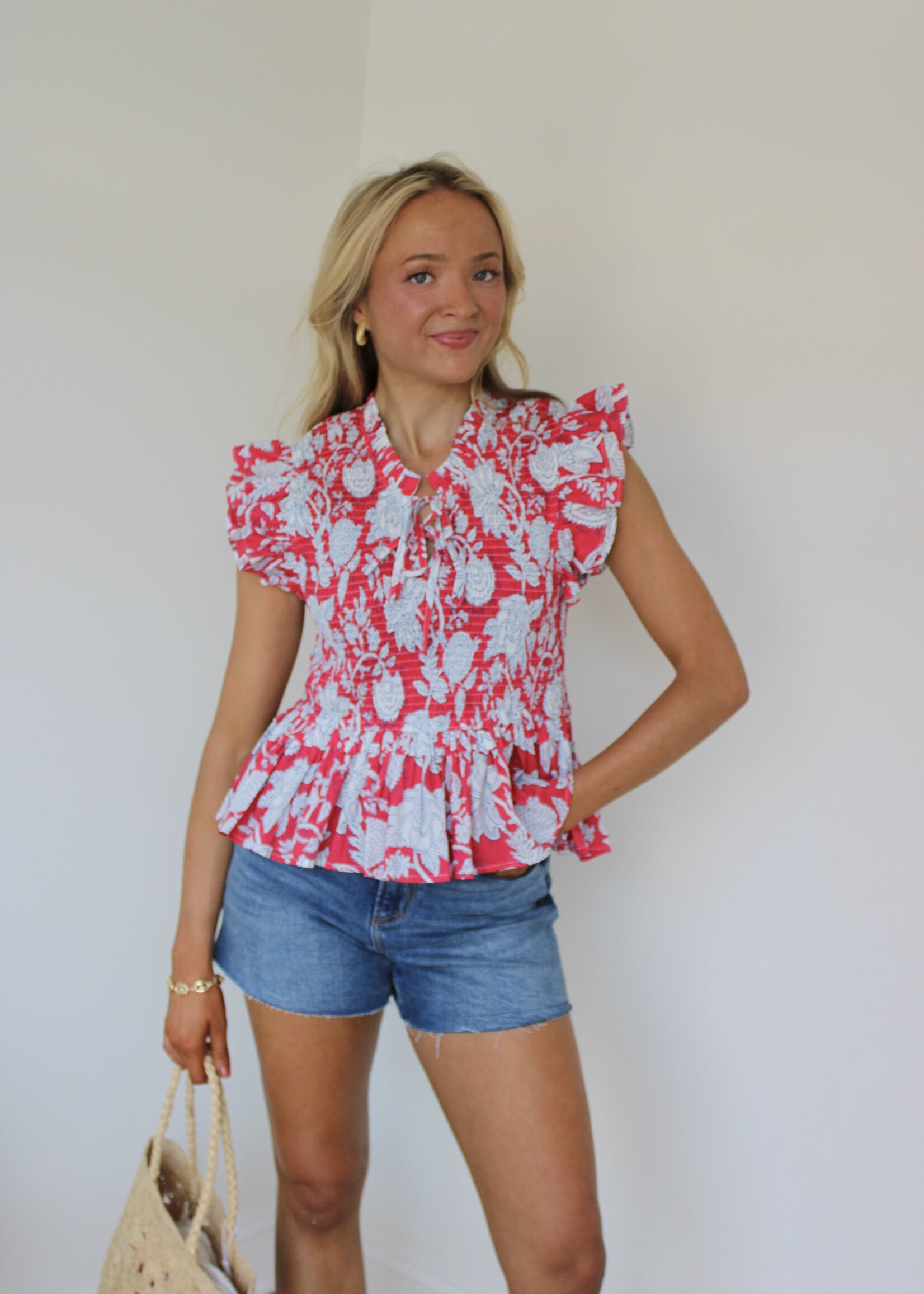 Jessica Ruffled Floral Top
