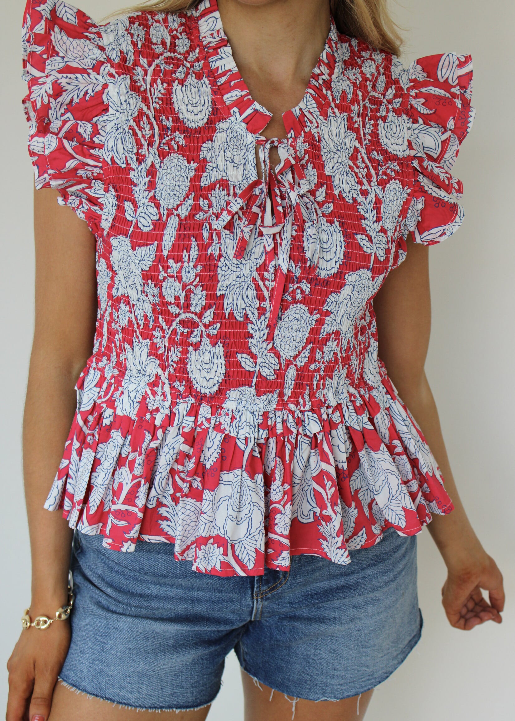 Jessica Ruffled Floral Top