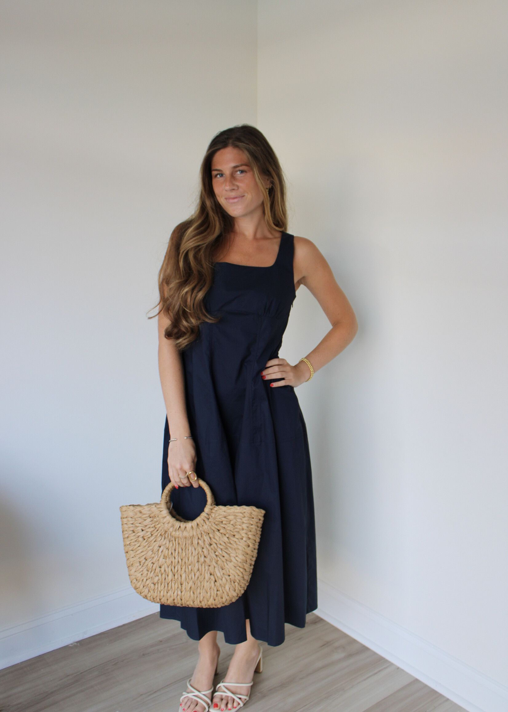 Alicia Square Neck Midi Dress