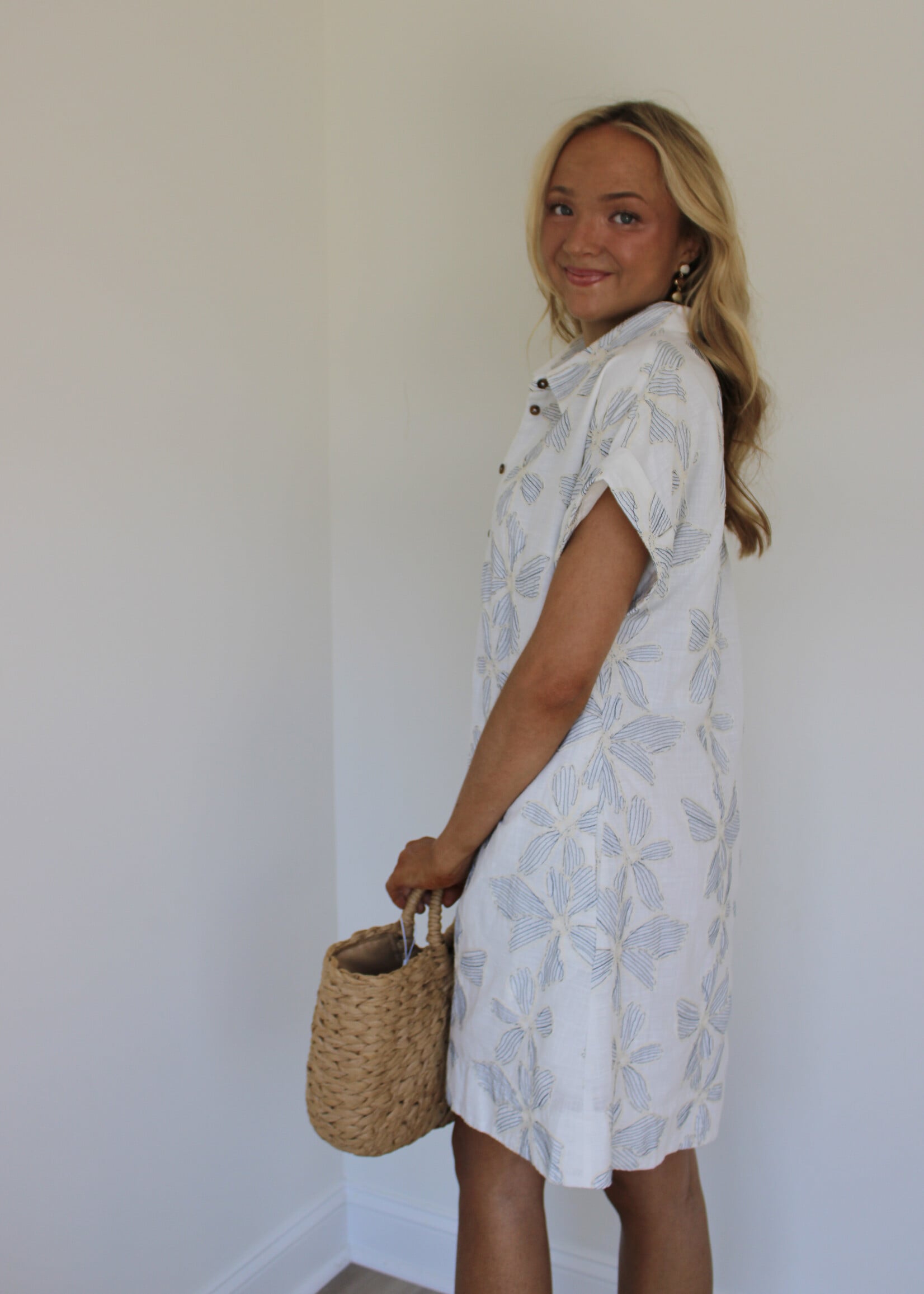 Maisie Embroidery Floral Shirt Dress