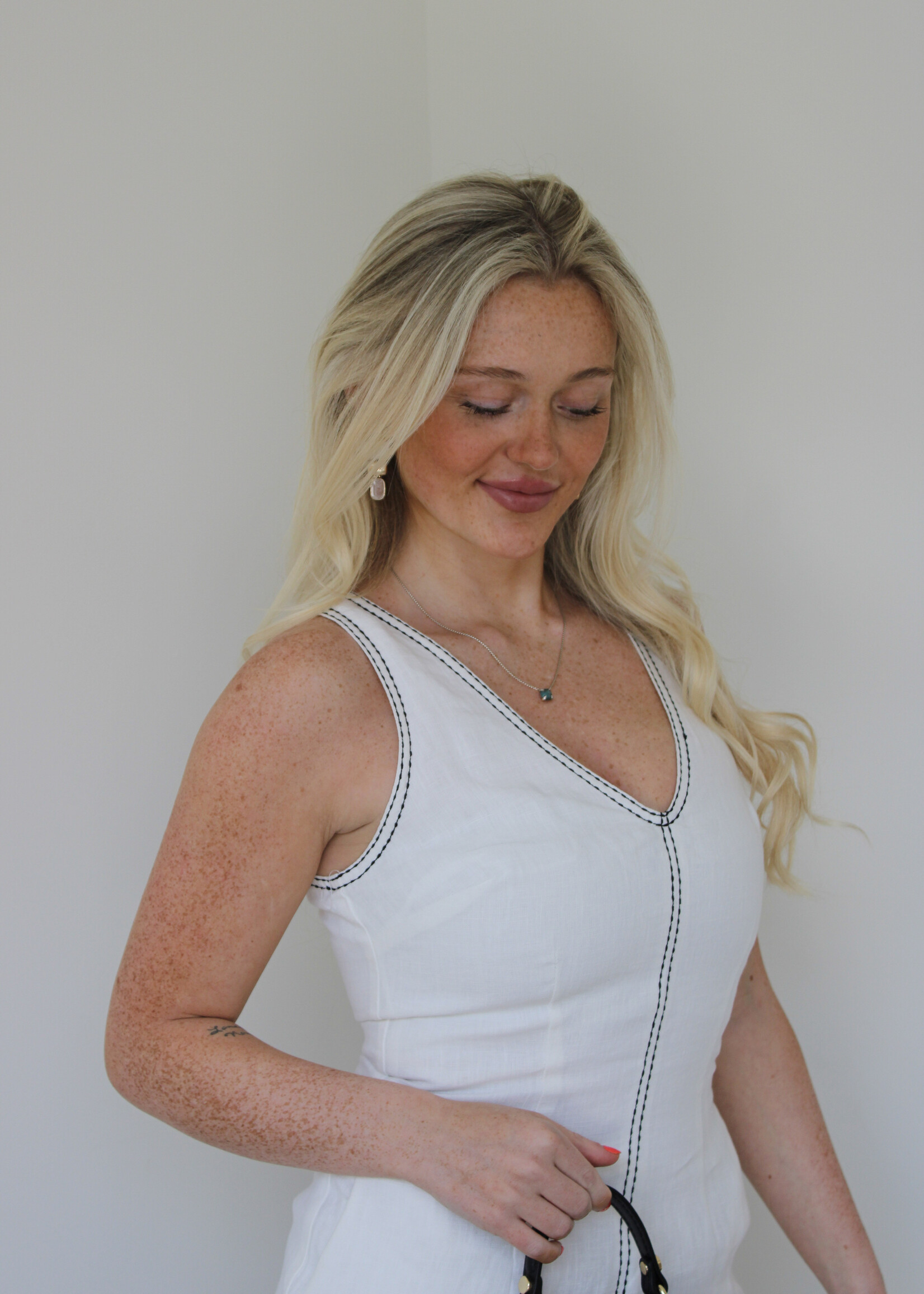 Caterina V-Neck Linen Dress