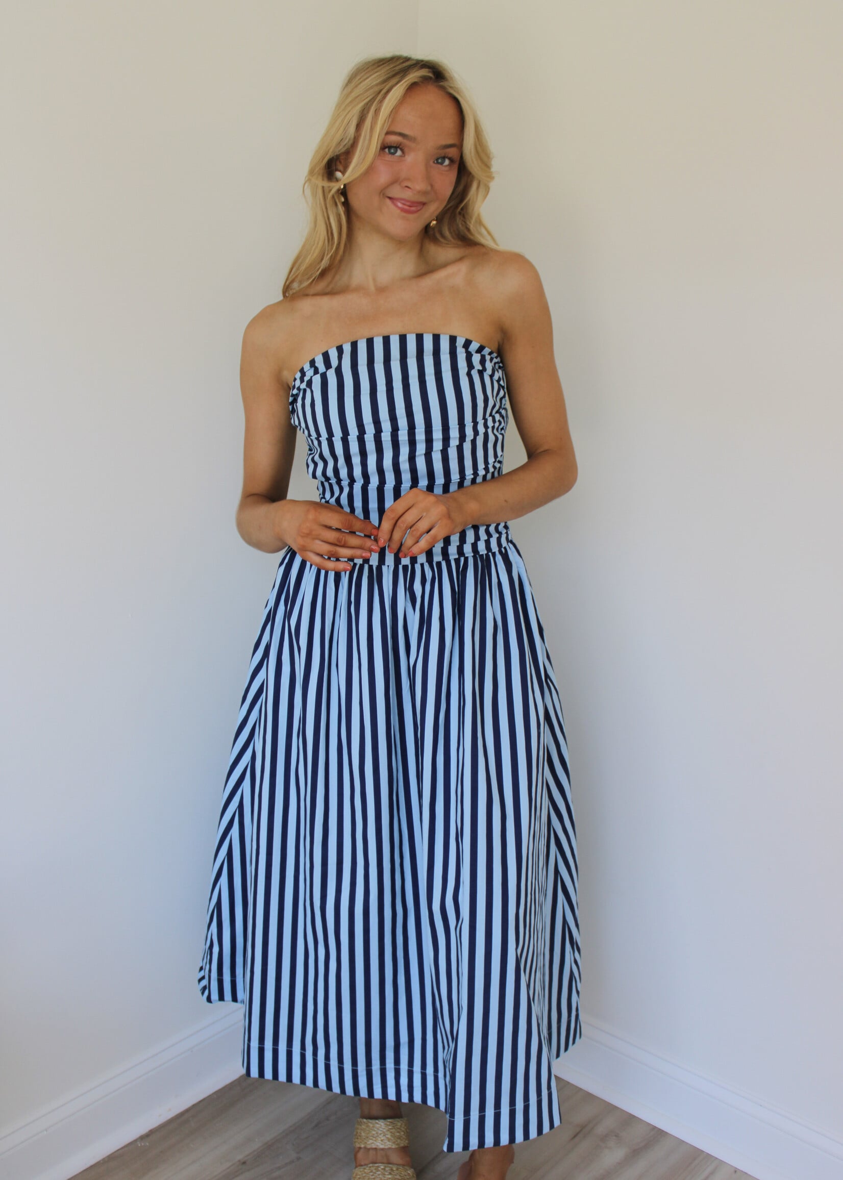 Maxine Stripe Tube Maxi Dress