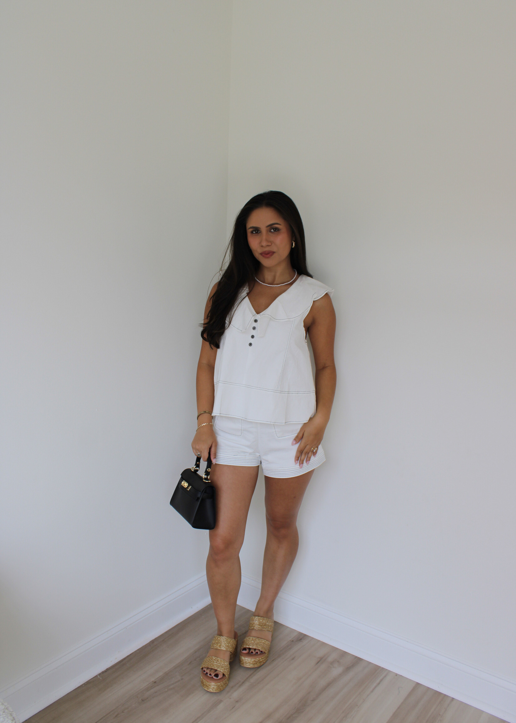 Cattie Contrast Stitching Top