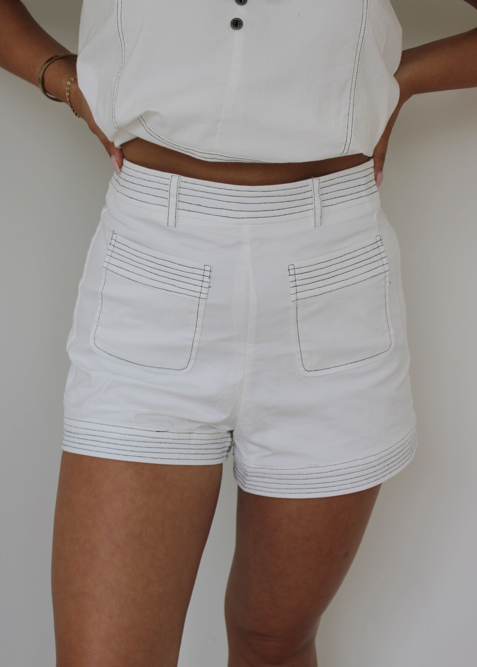 Cece Contrast Stitching Shorts