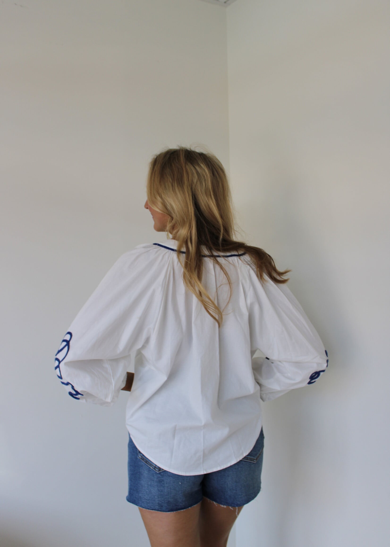 Jude Embroidered Sleeve Top