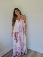 Emery Satin Pleated Maxi Column Dress