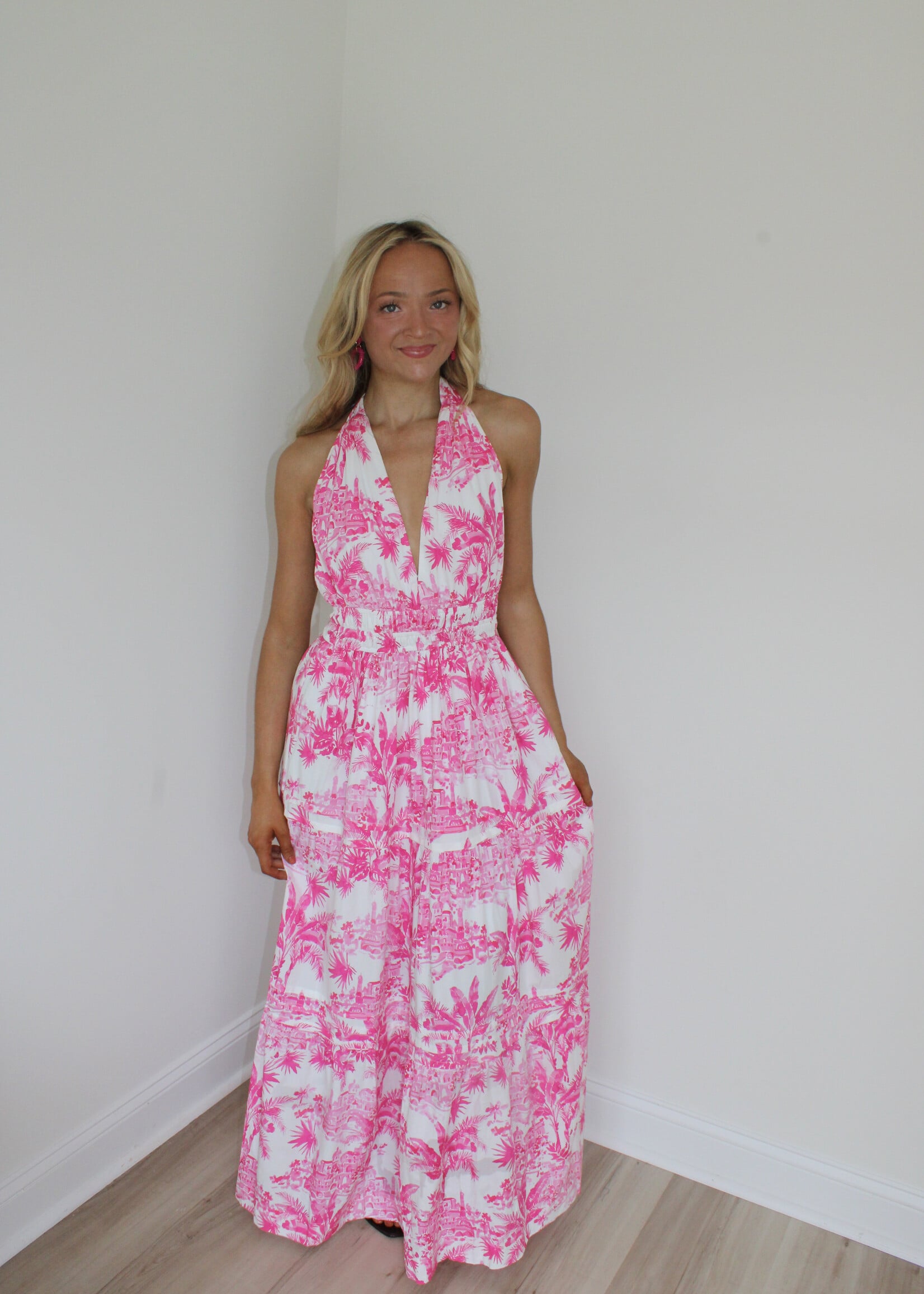 Rory Open Back Halter Maxi Dress