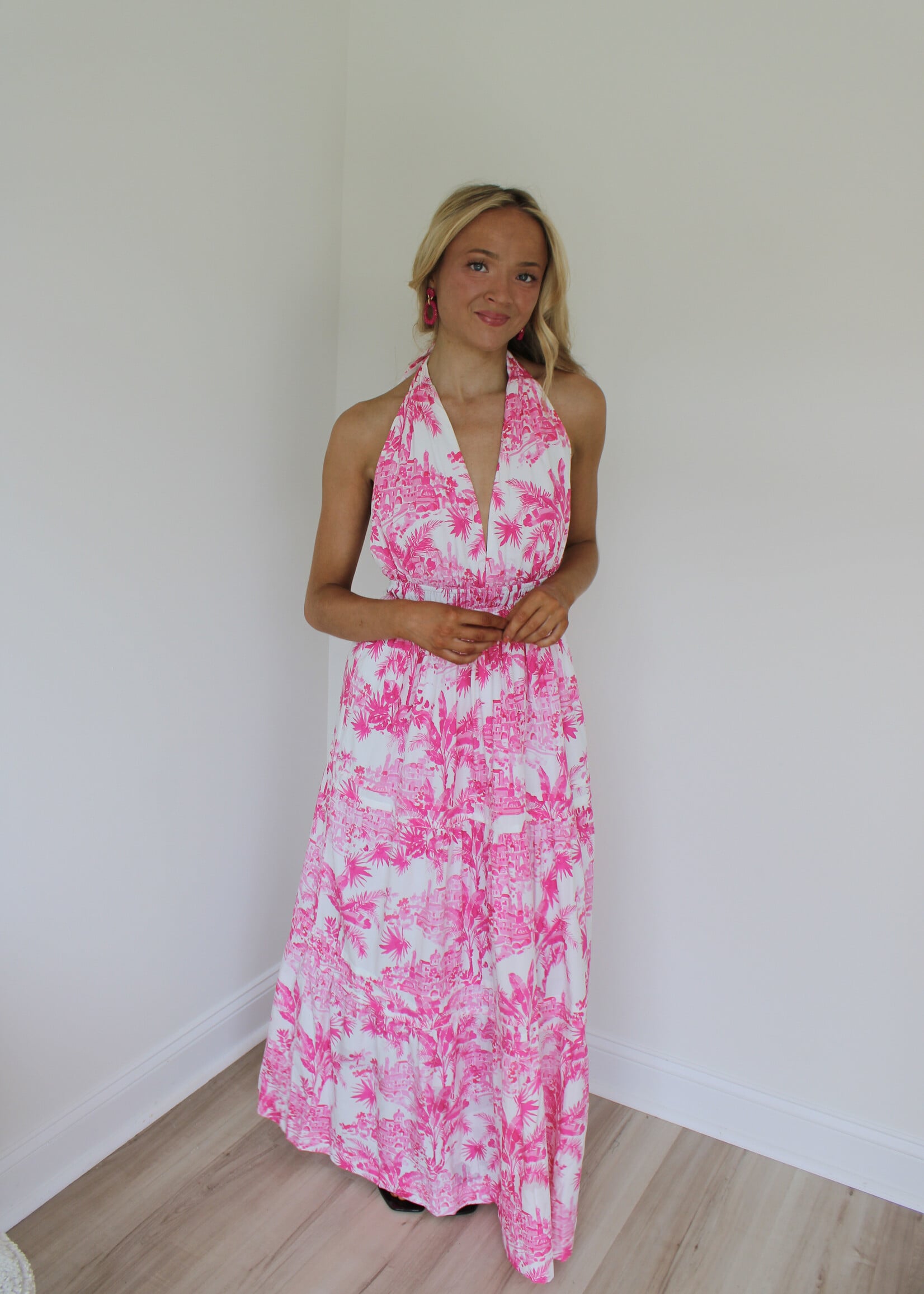 Rory Open Back Halter Maxi Dress
