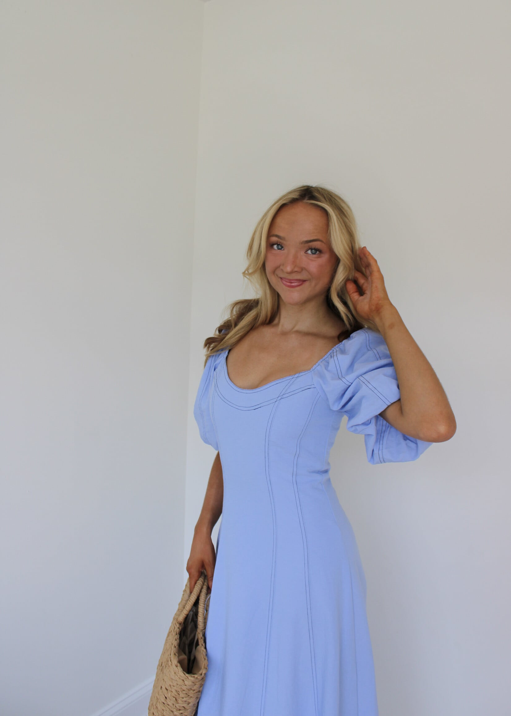 Tina Puff Sleeve Midi Dress