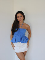 Christina Halter Neck Strap Peplum Top