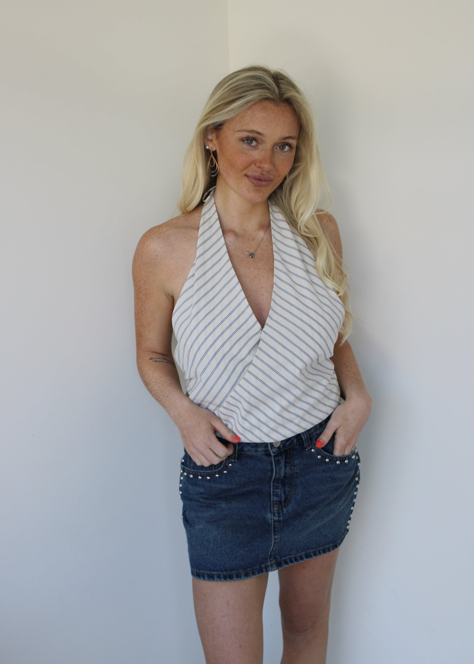 Karsten Stripe Halter Top