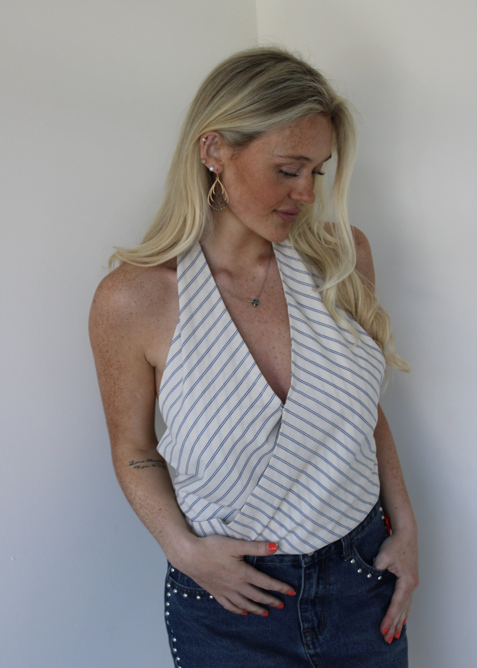 Karsten Stripe Halter Top