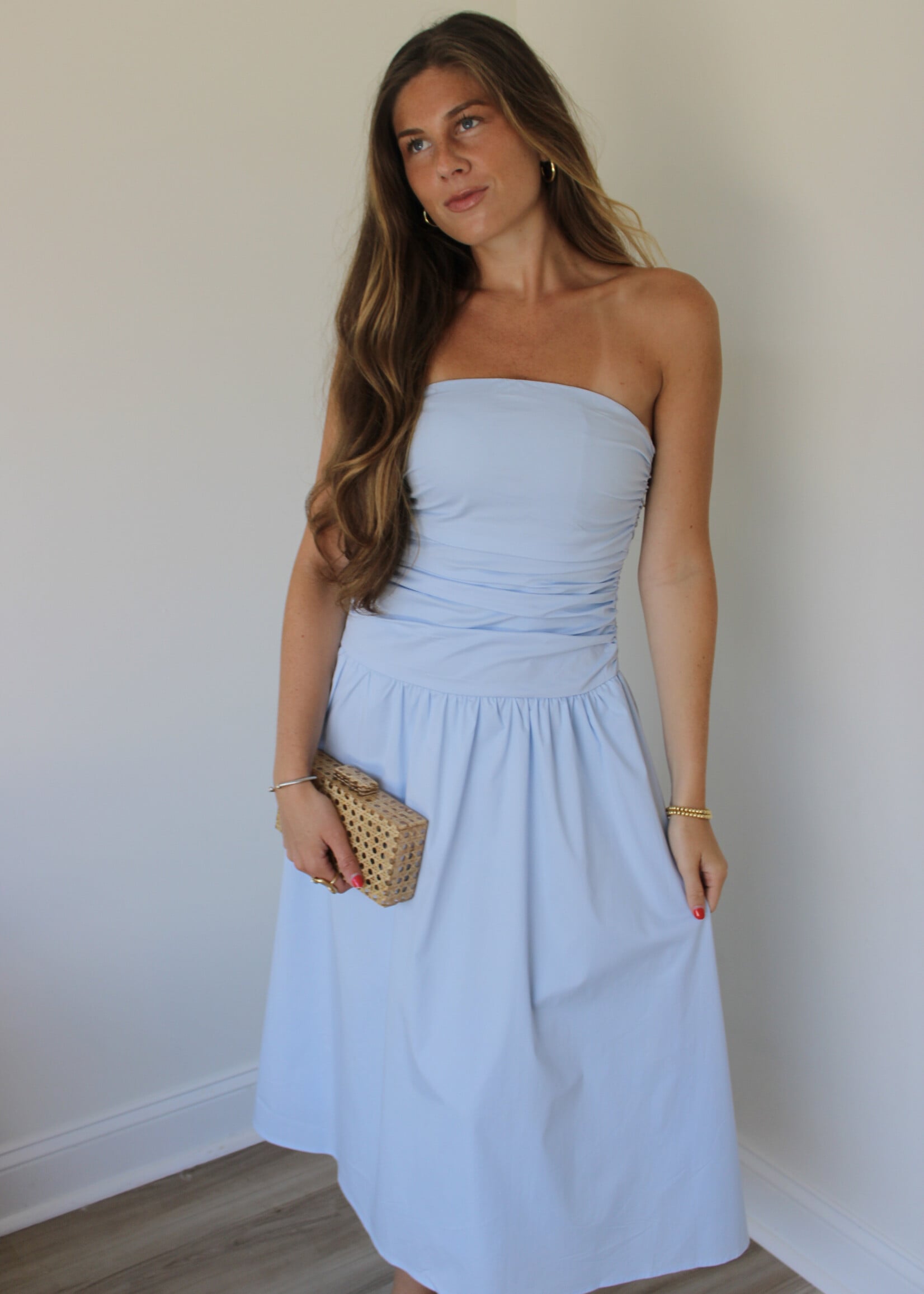 Molly Ruched Bodice Midi Dress