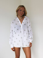 Layla Button Down Evil Eye Top