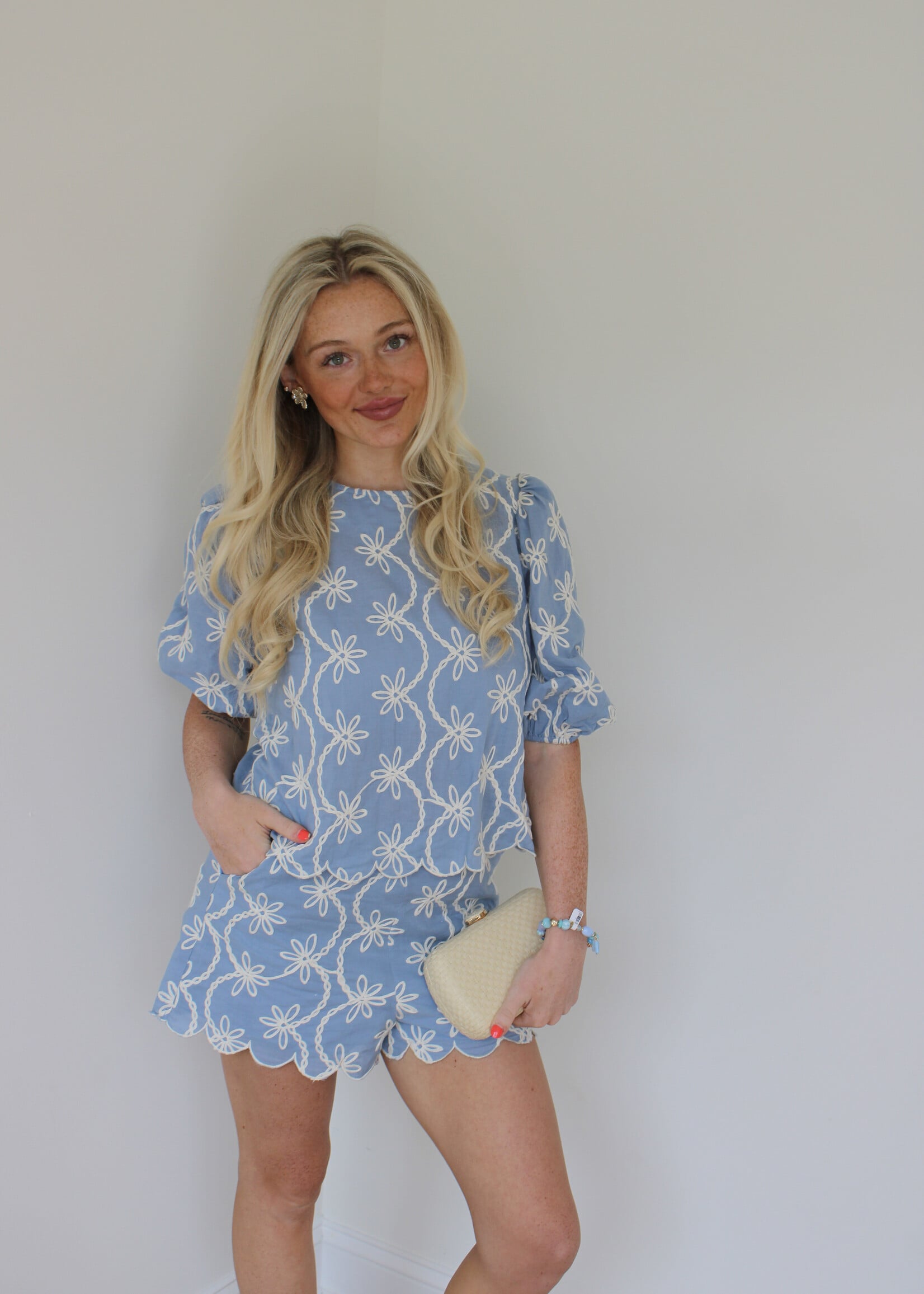 Renata Embroidered Puff Sleeve Top