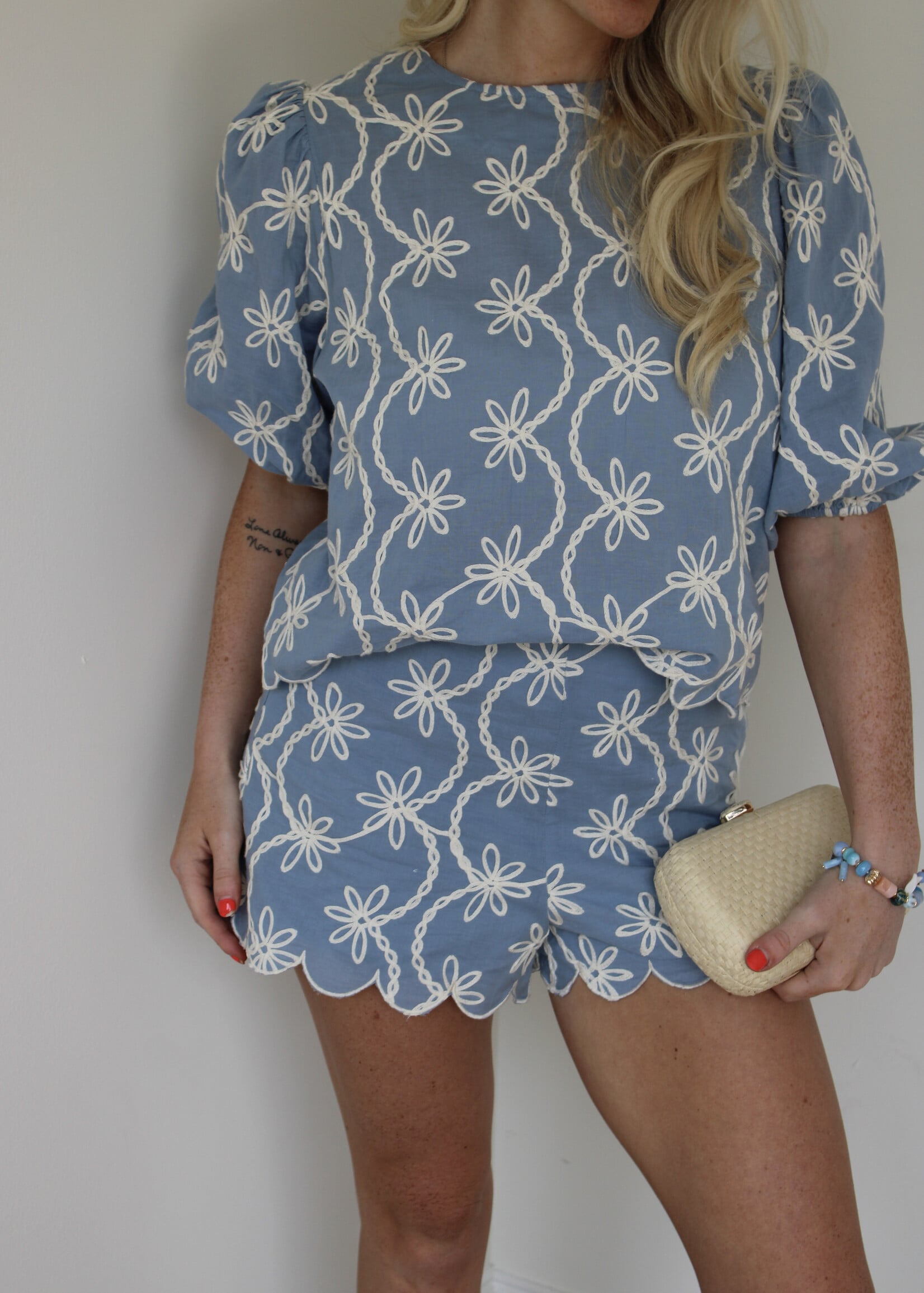 Renata Embroidered Puff Sleeve Top
