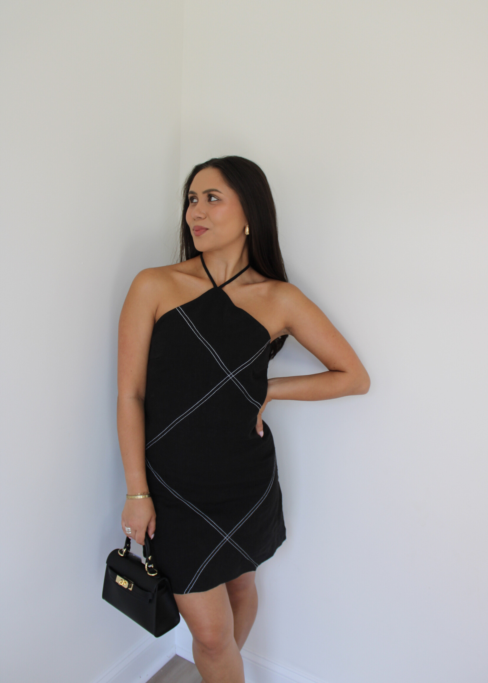 Noella Linen Halter Dress