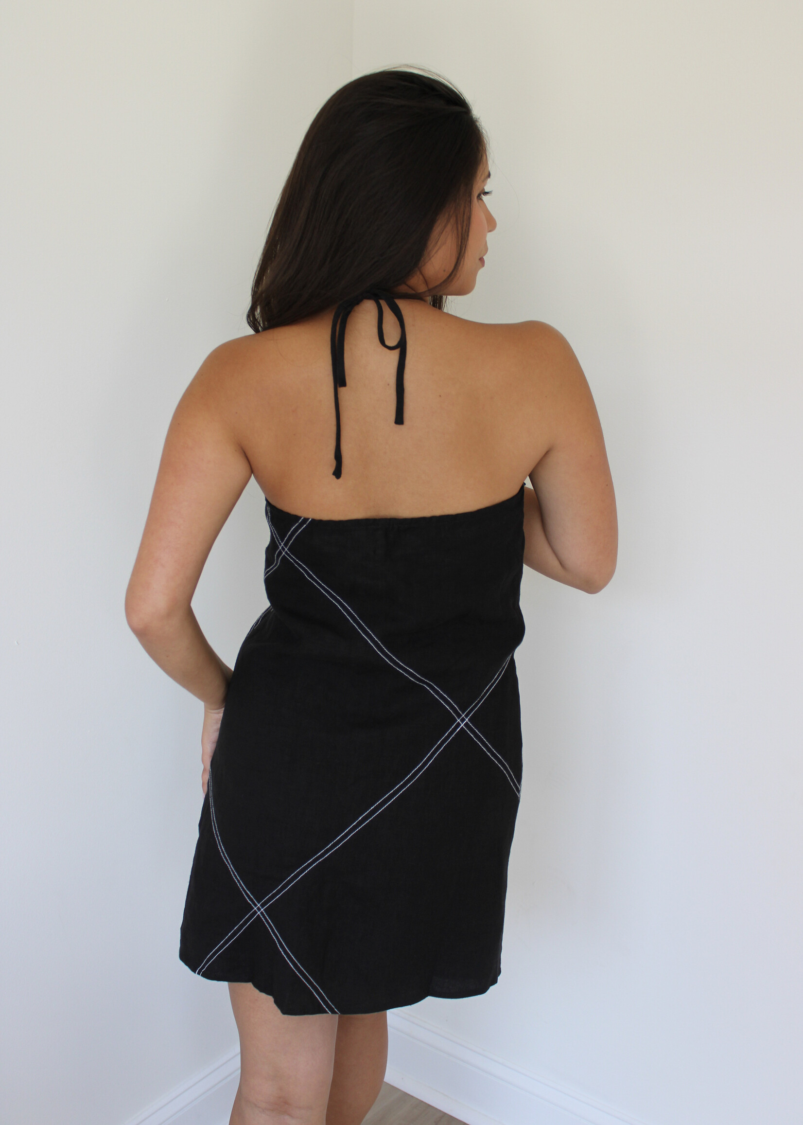 Noella Linen Halter Dress