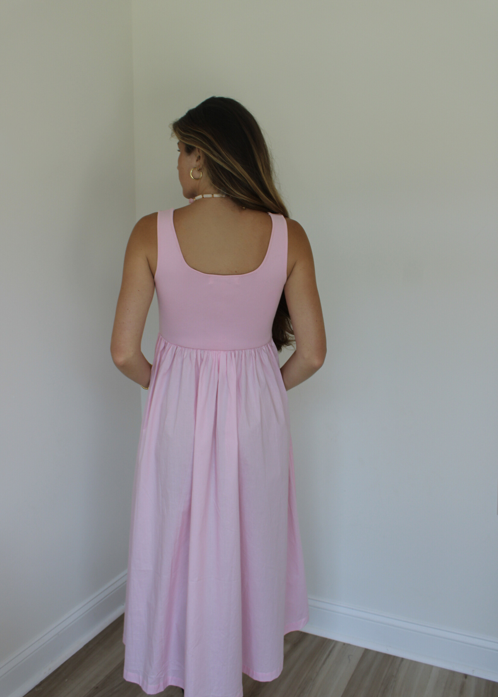 Crickett Combination Sleeveless Midi Dress
