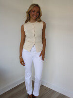 Dallas Sleeveless Knit Button Down Top