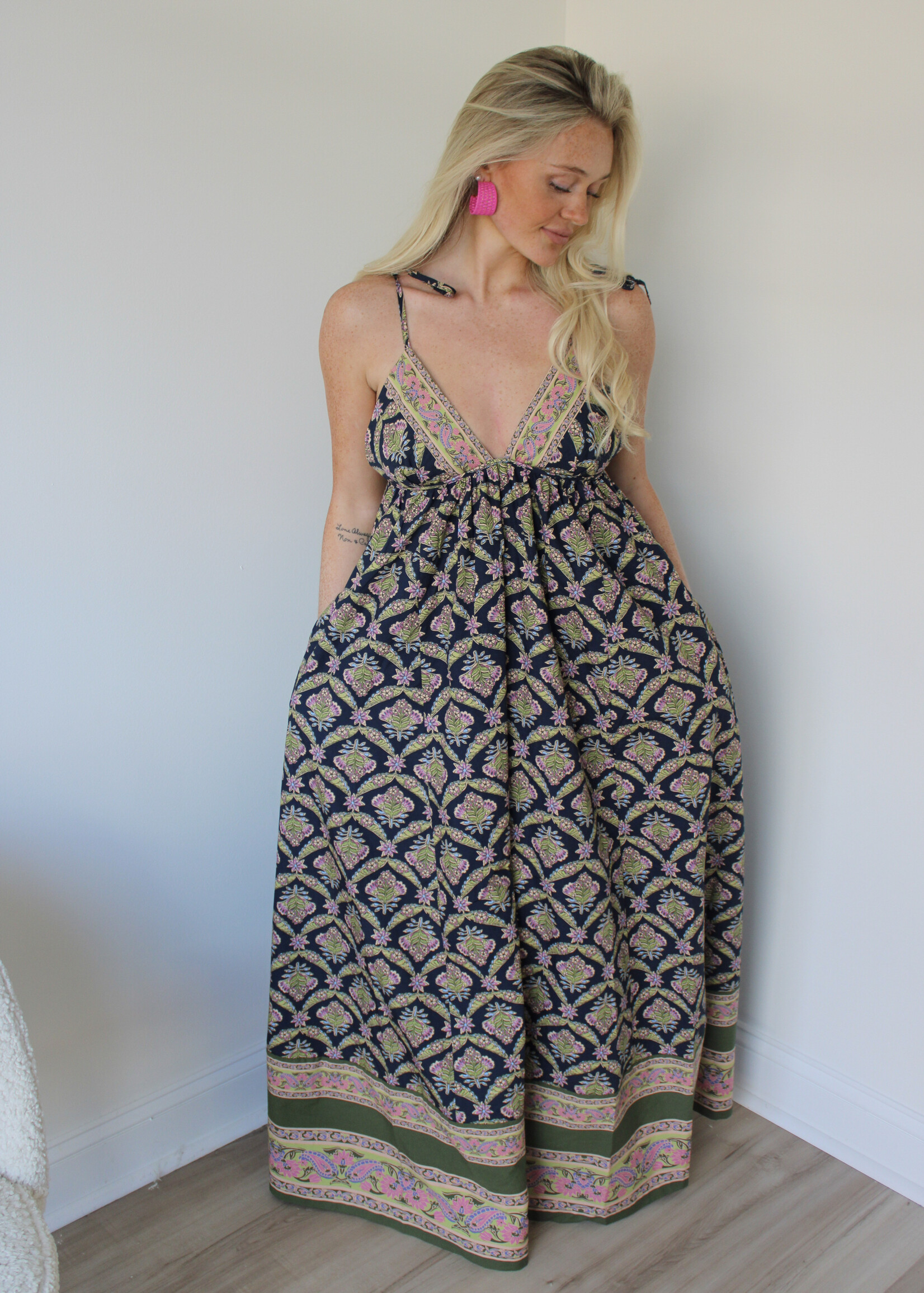 Free People Sorrento Stroll Printed Maxi Dress