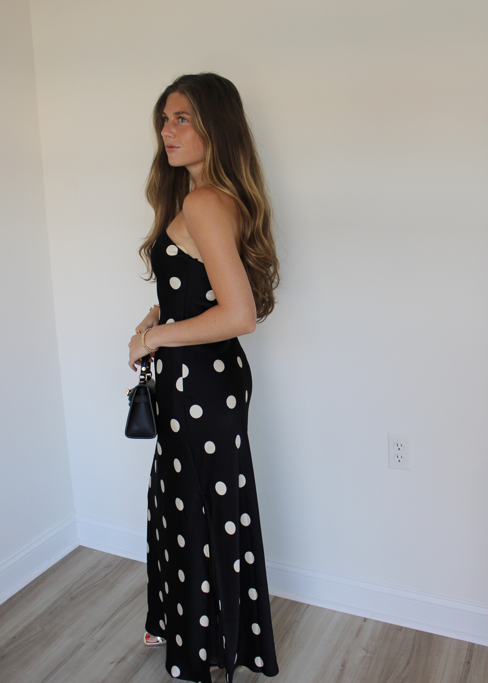 Sophie Strapless Polka Dot Dress