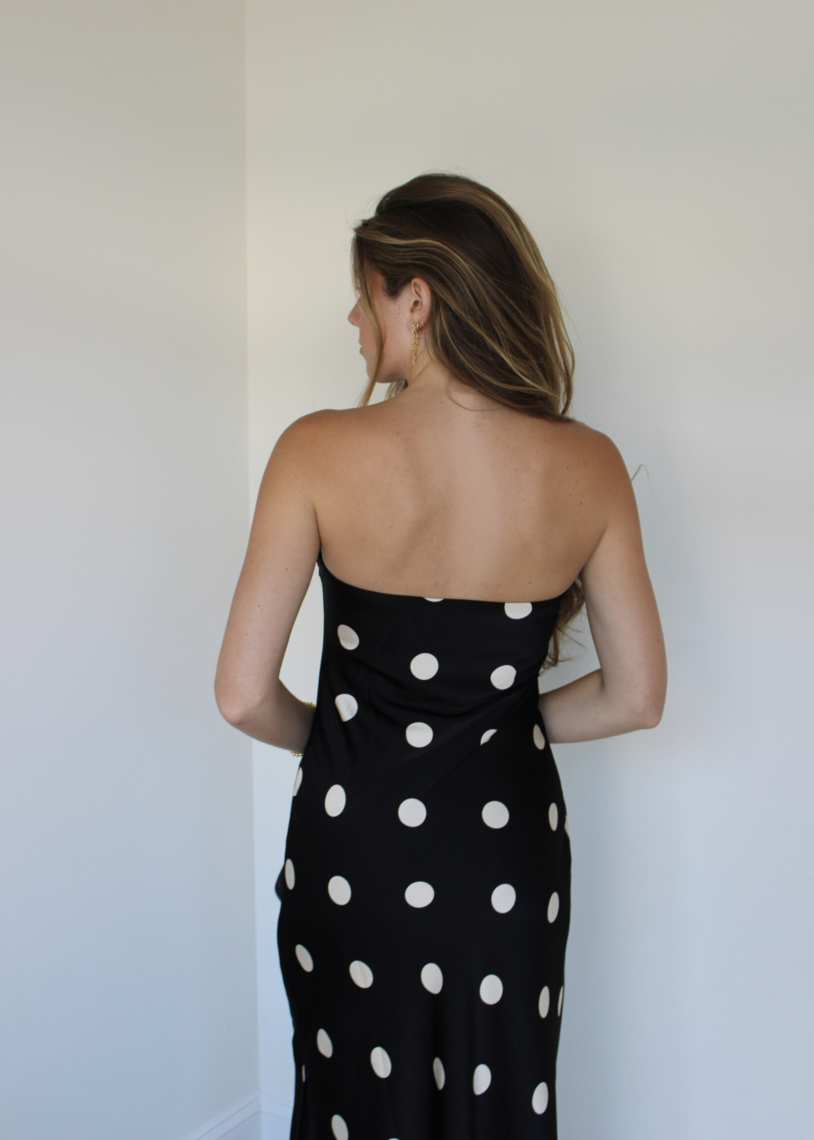 Sophie Strapless Polka Dot Dress