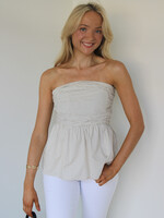 Luella Striped Peplum Tube Top