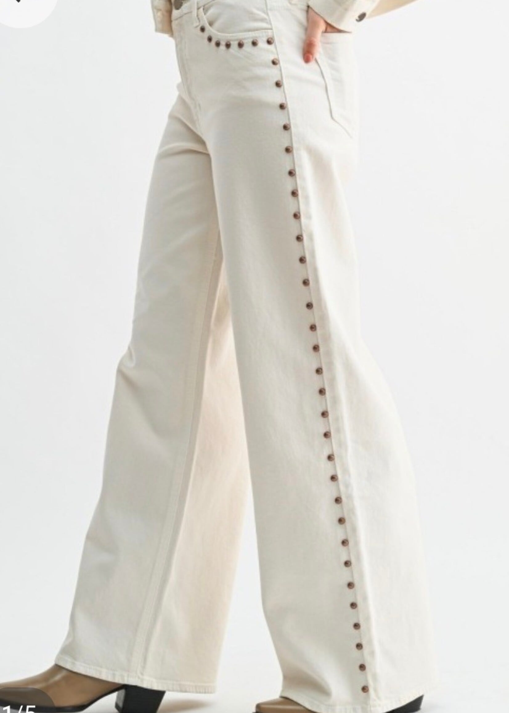 Breeze Studded Wide Leg Jean
