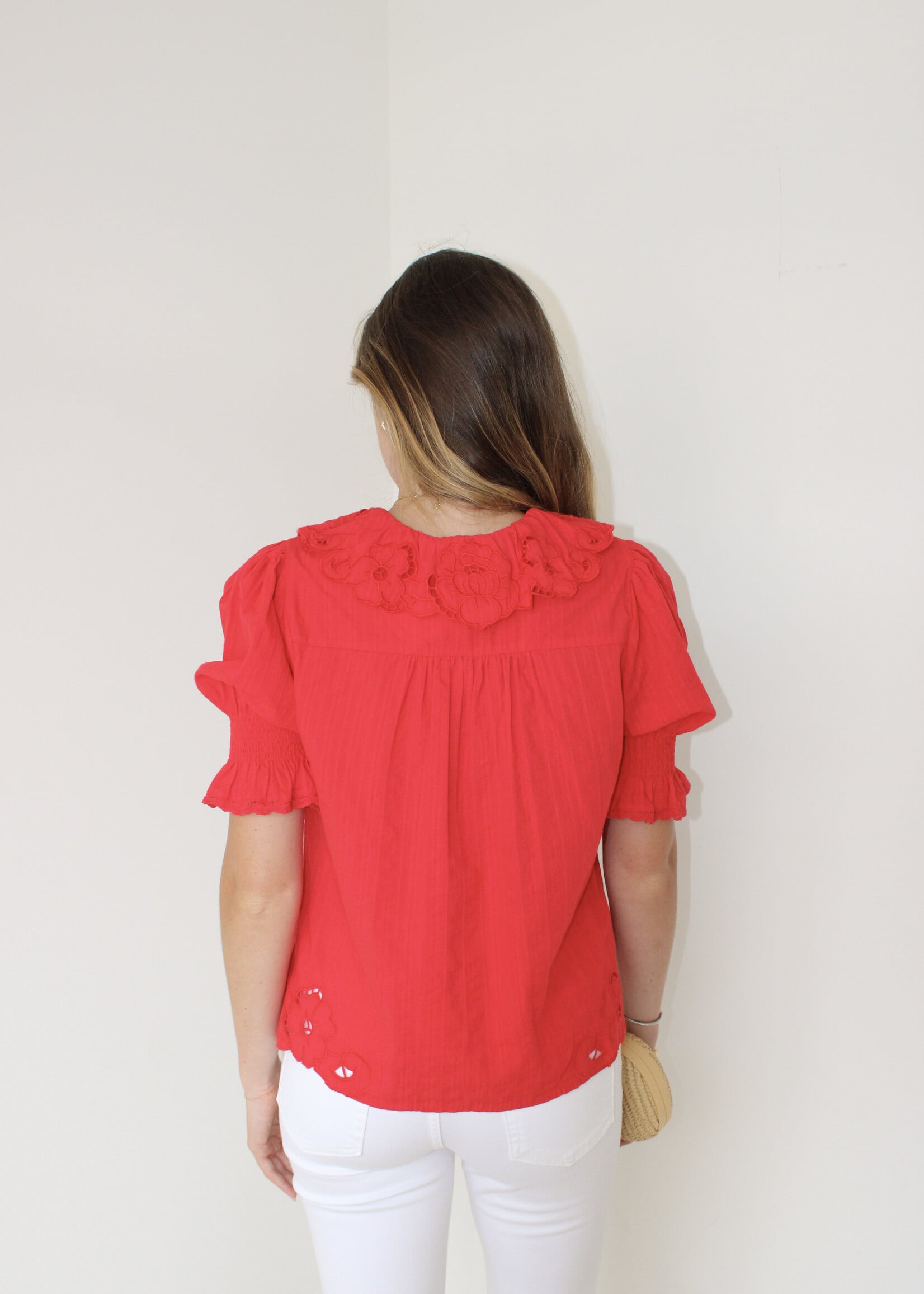 Neeja Embroidered Button Up Blouse