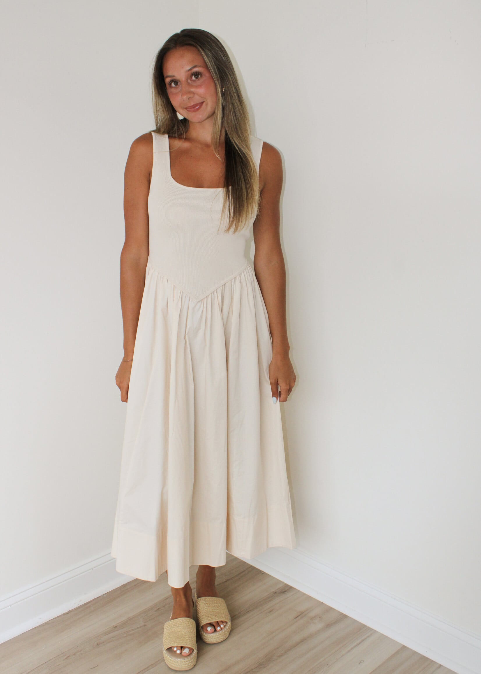 Joella Mixed Media Tank Dress