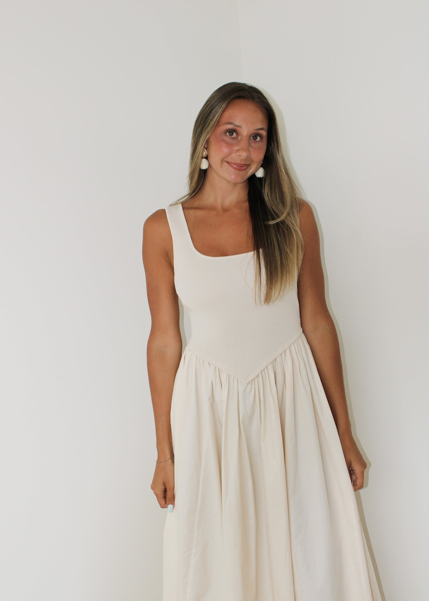 Joella Mixed Media Tank Dress