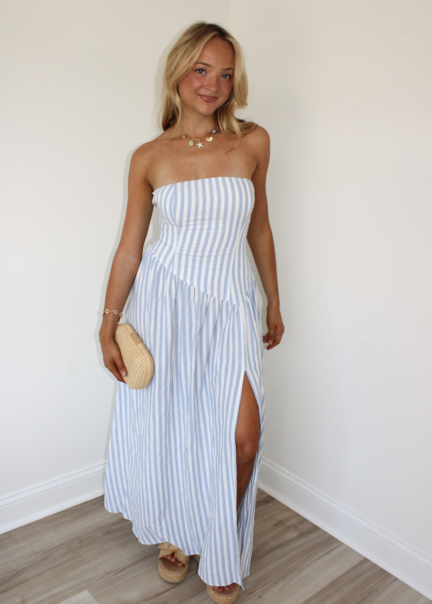 Marisole Corset Tie Back Maxi Dress