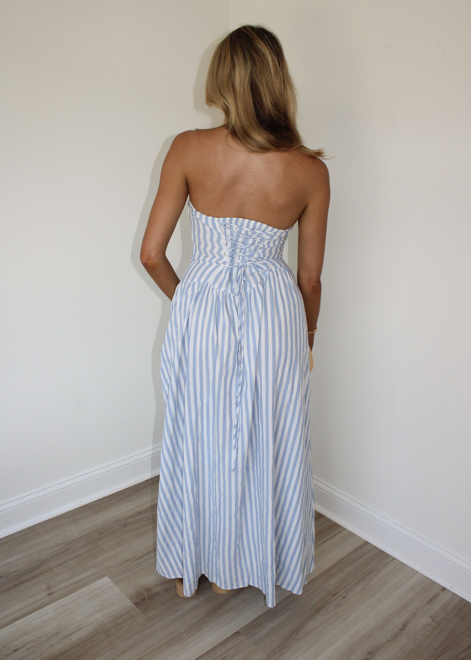 Marisole Corset Tie Back Maxi Dress