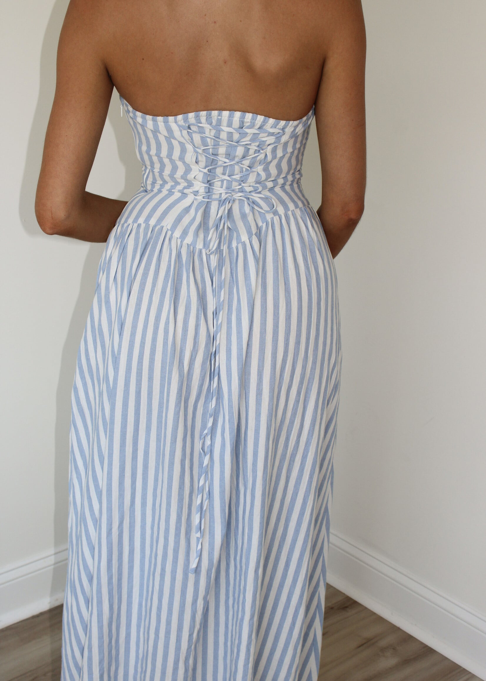 Marisole Corset Tie Back Maxi Dress
