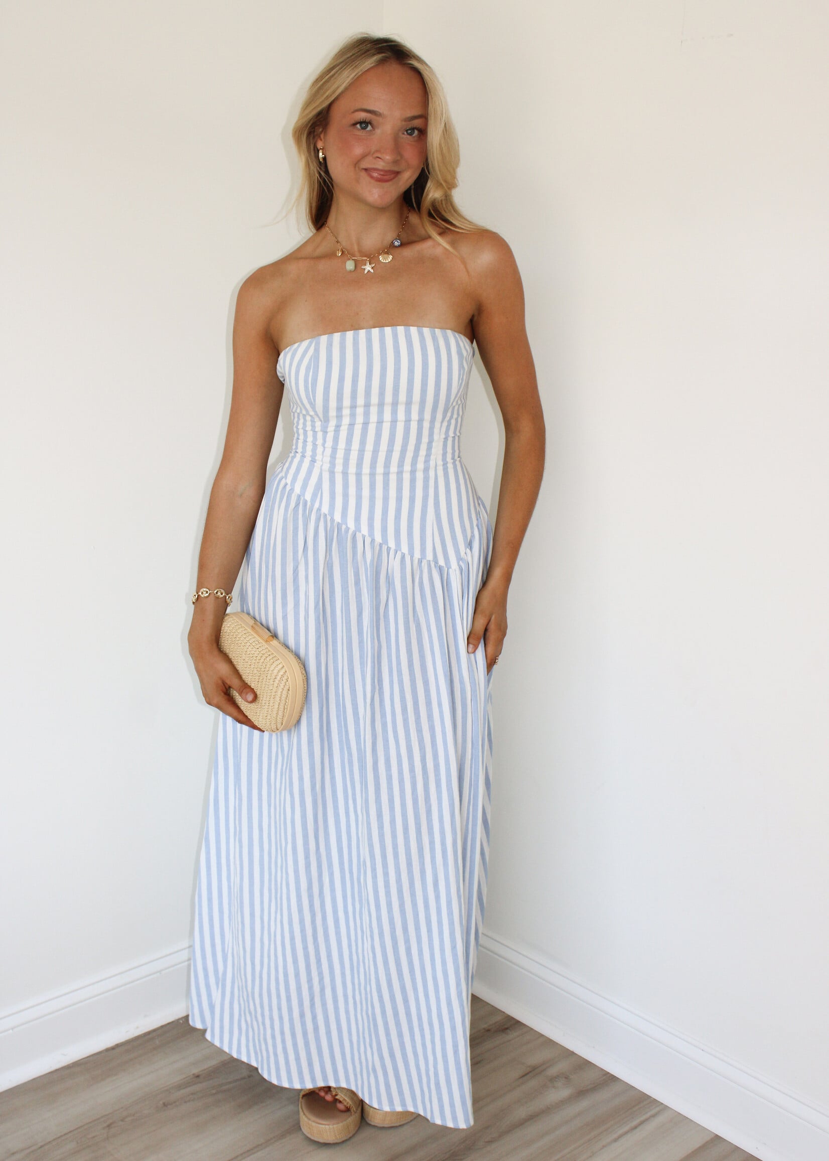Marisole Corset Tie Back Maxi Dress