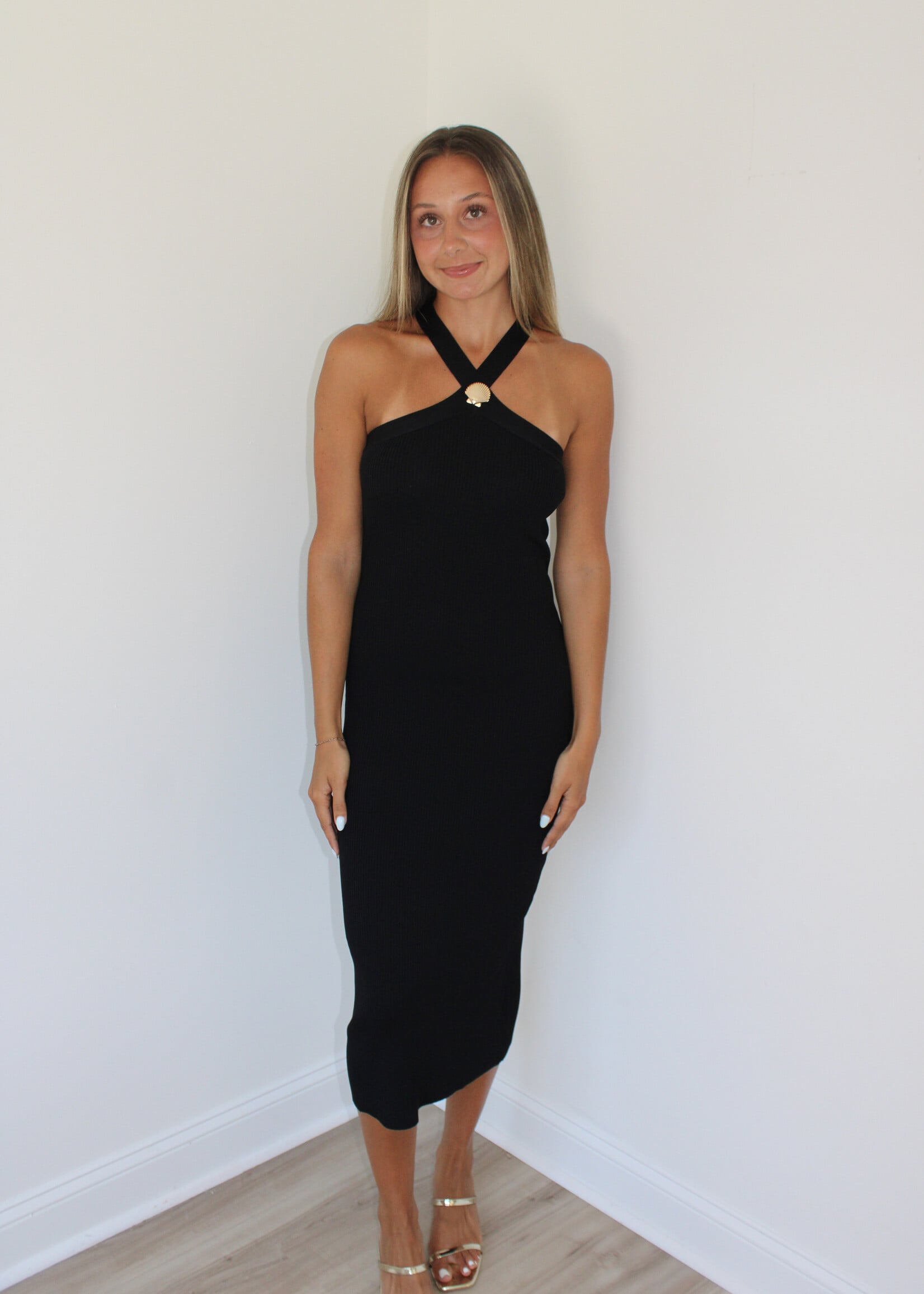 Mckinley Shell Halter Neck Dress