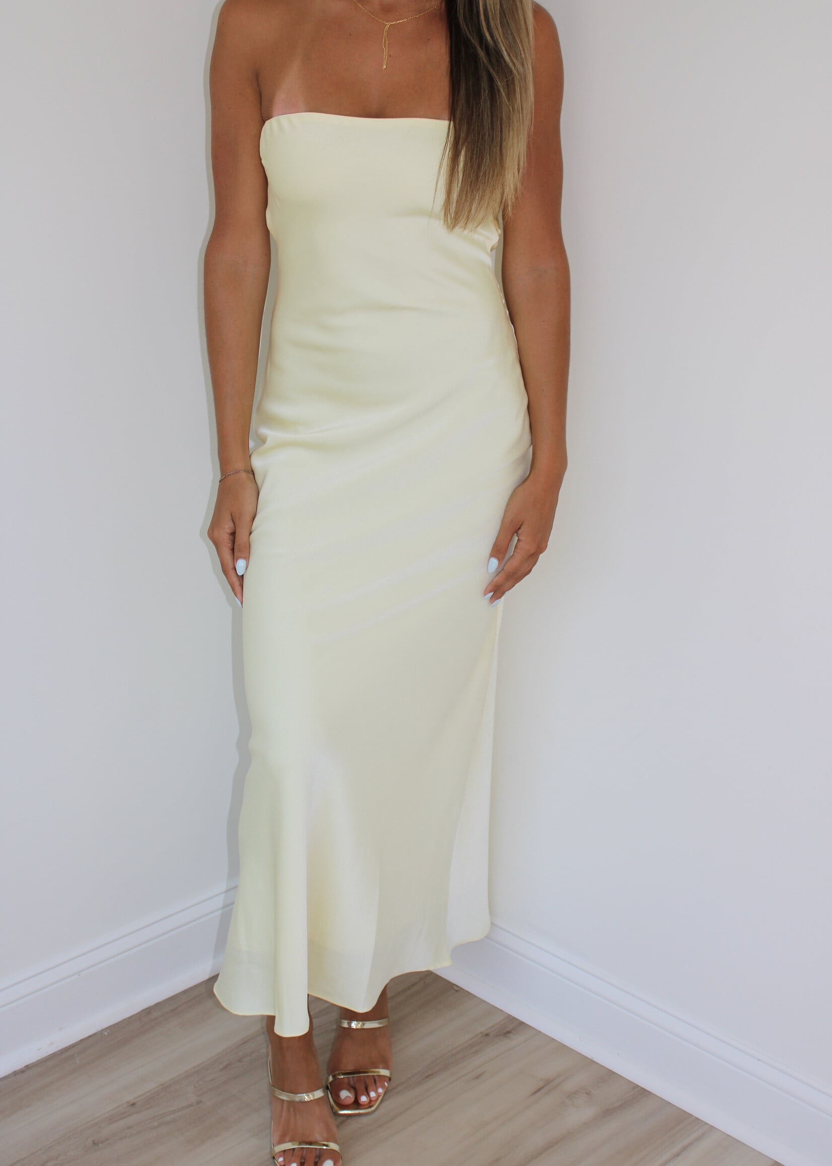 Josephina Strapless Tie Back Maxi Dress